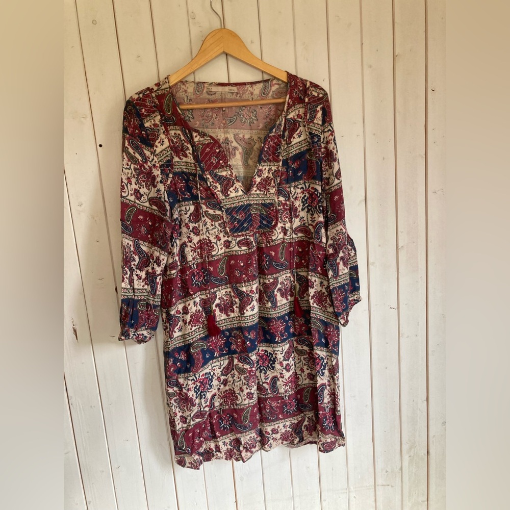 SFERRA Red and Pink Graphic Tunic 3/4 Sleeve